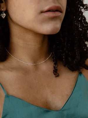 Loops Lustre Beaded Necklace Sterling Silver