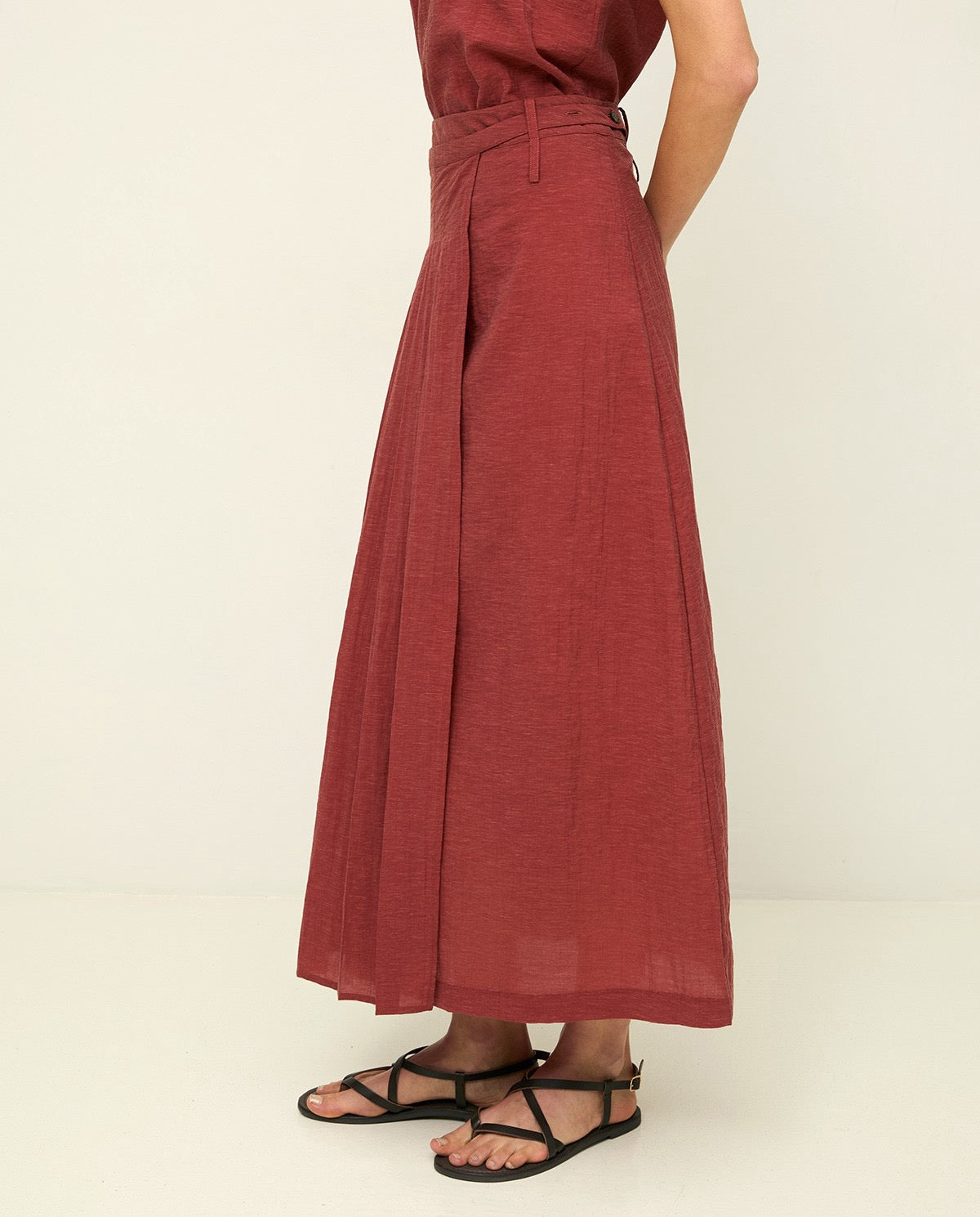 Yerse Double Layer Midi Skirt