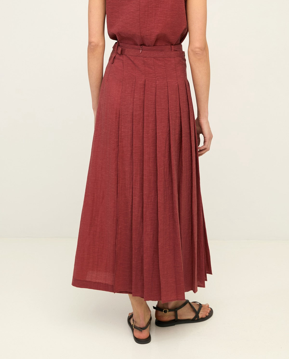 Yerse Double Layer Midi Skirt