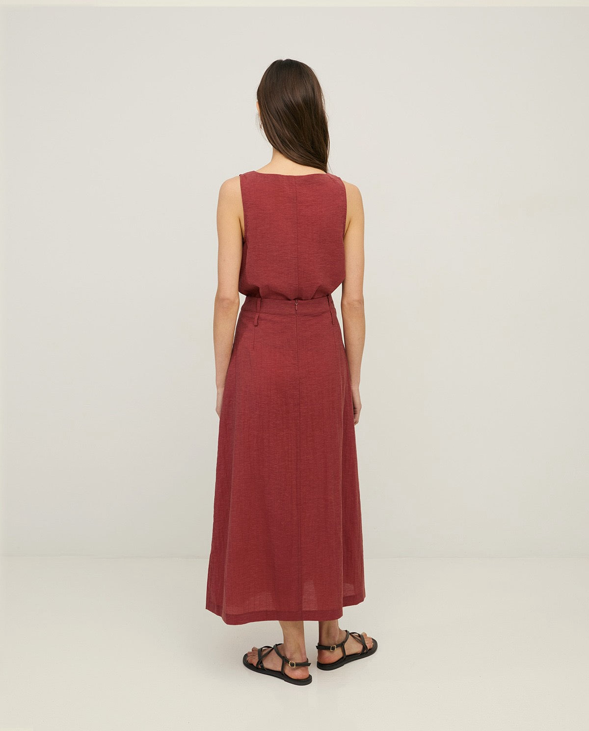 Yerse Double Layer Midi Skirt