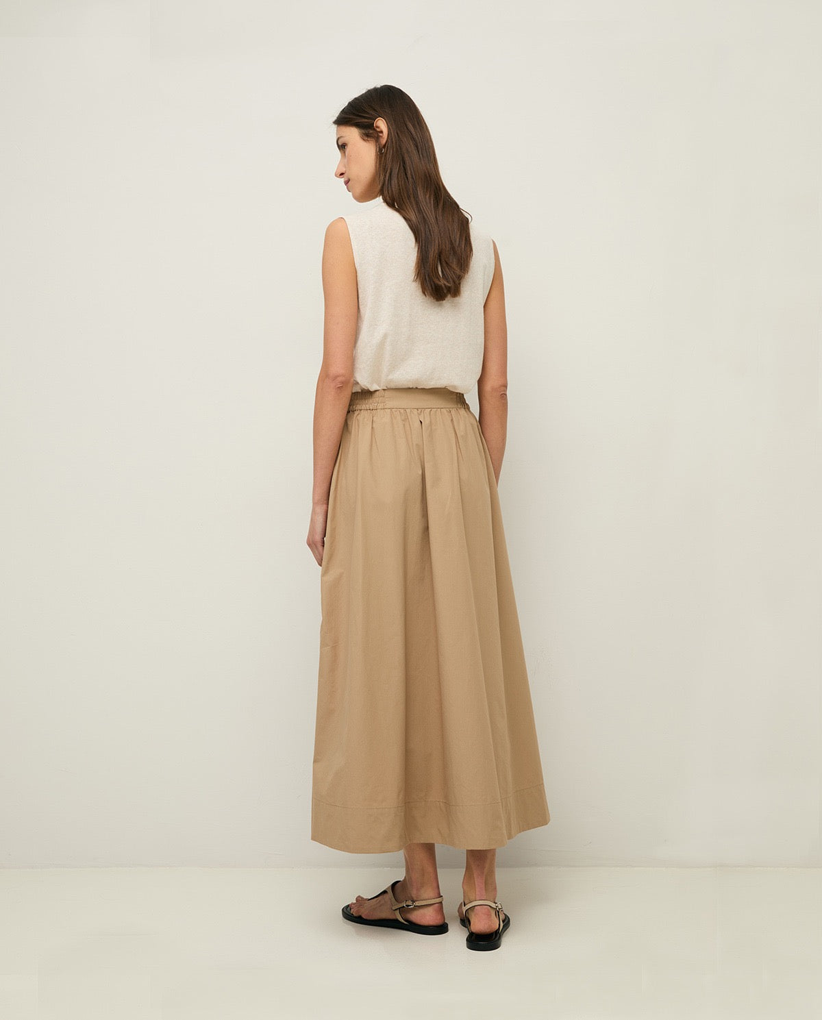 Yerse Maggie Midi Poplin Skirt
