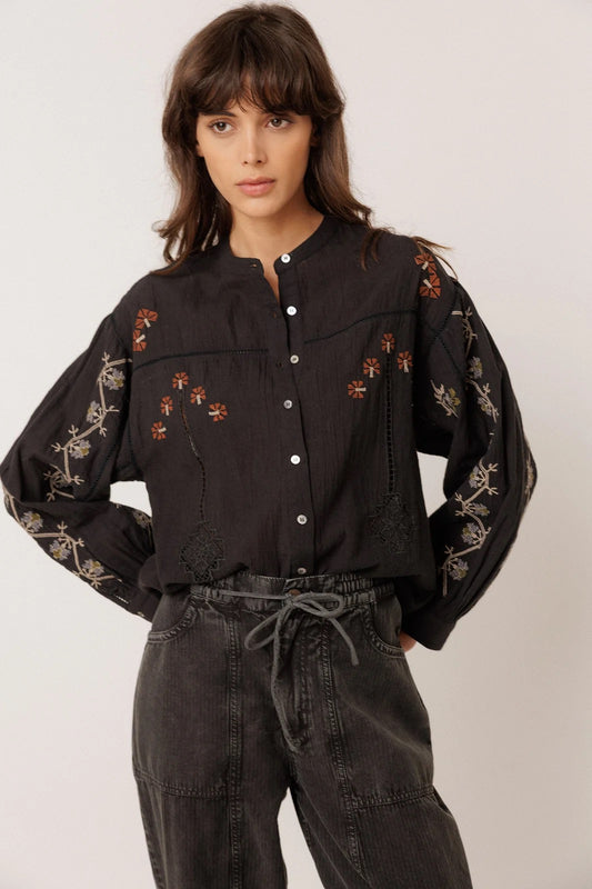 Indi & Cold Embroidered Floral Blouse