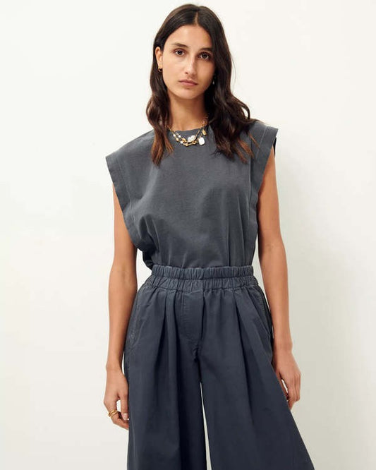 Sessun Orlando Pleated T-Shirt in Half Moon