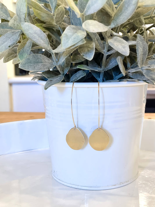 Clover & Coast Long Drop Irregular Coin Earring