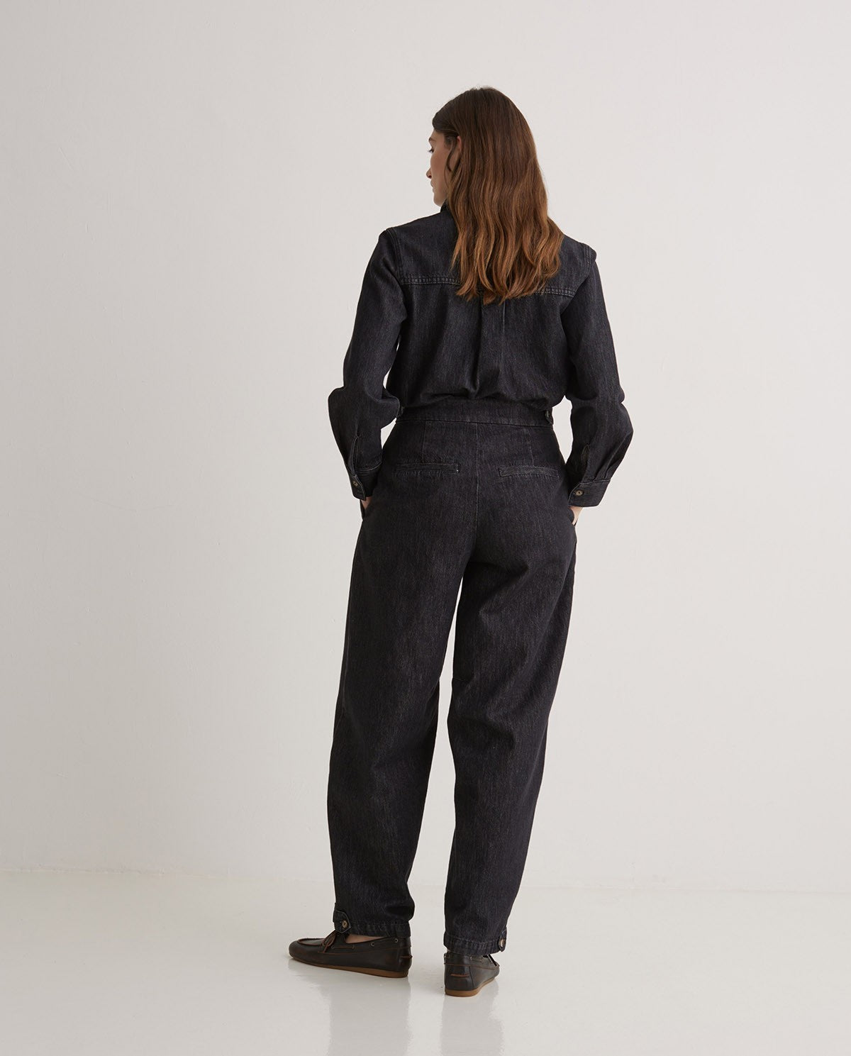 Yerse Balloon Denim Trouser Black