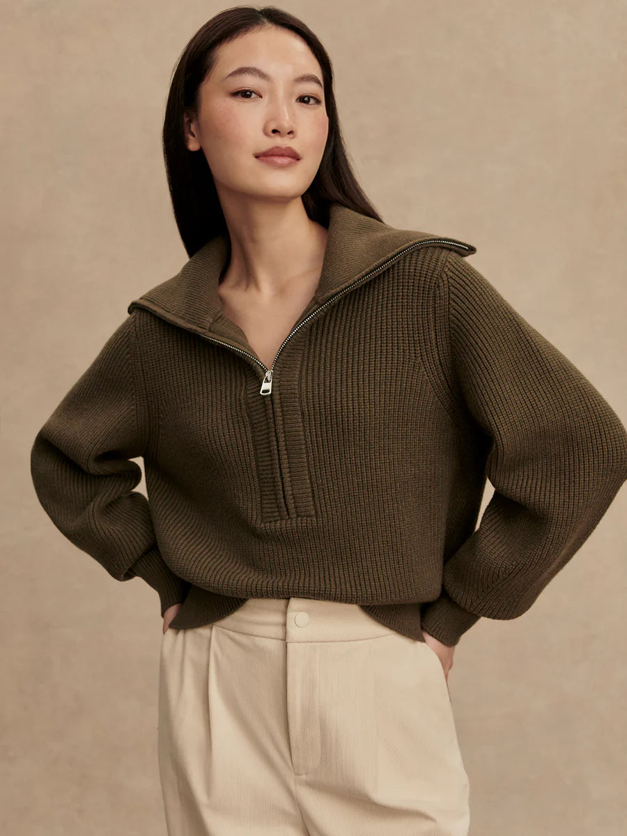 Varley Maura 1/2 Zip Rib Knit Sweater (2 Colours)