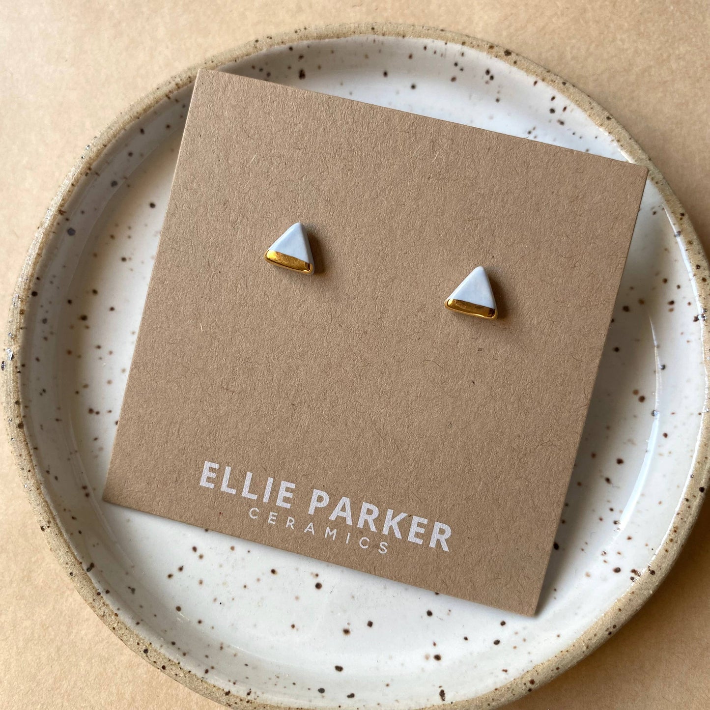 Ellie Parker Triangle Pastel Blue Stud Earrings