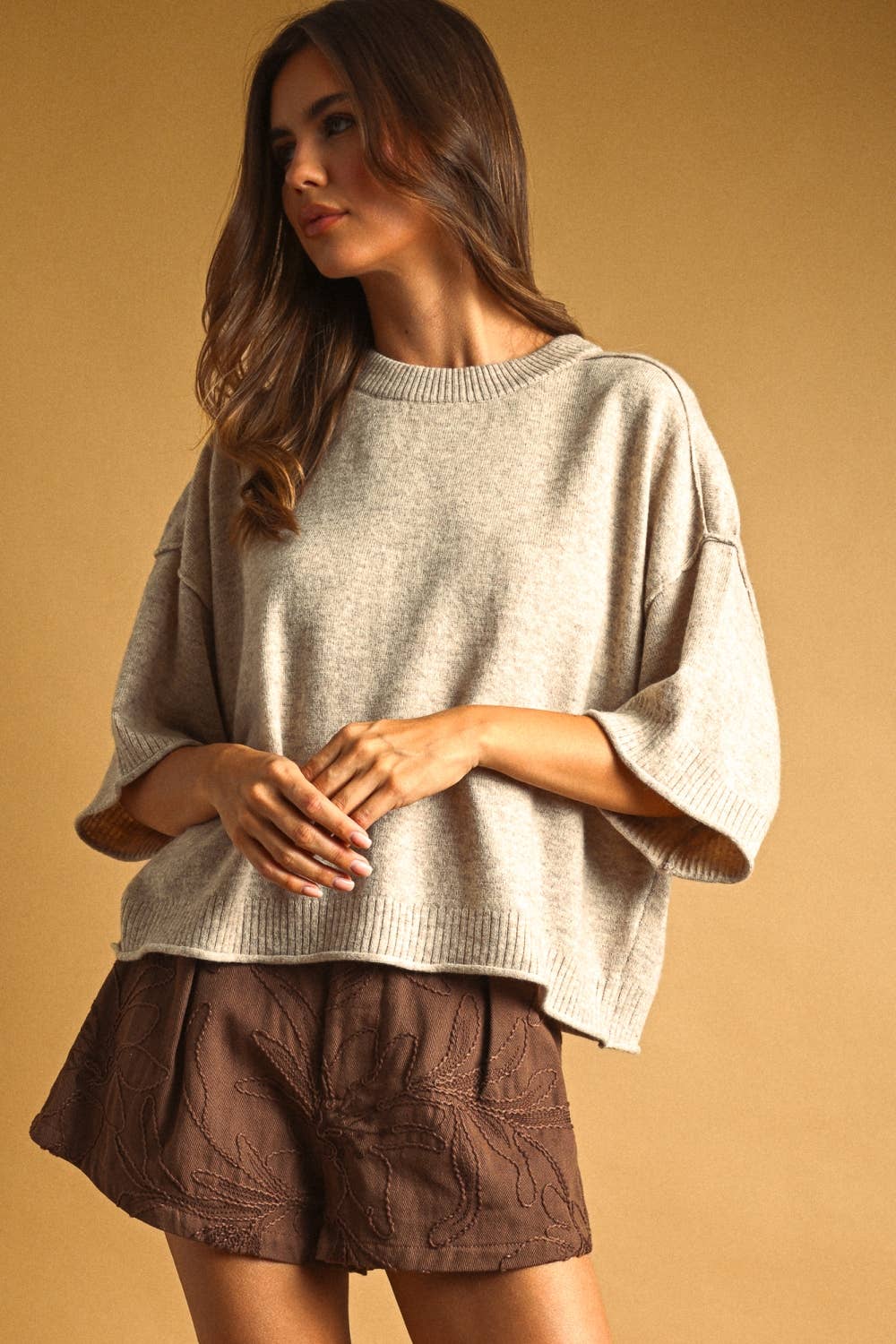 Miou Muse Sweater S/S Heather Grey