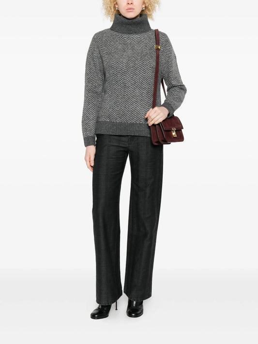 Yerse Herringbone Jacquard Jumper