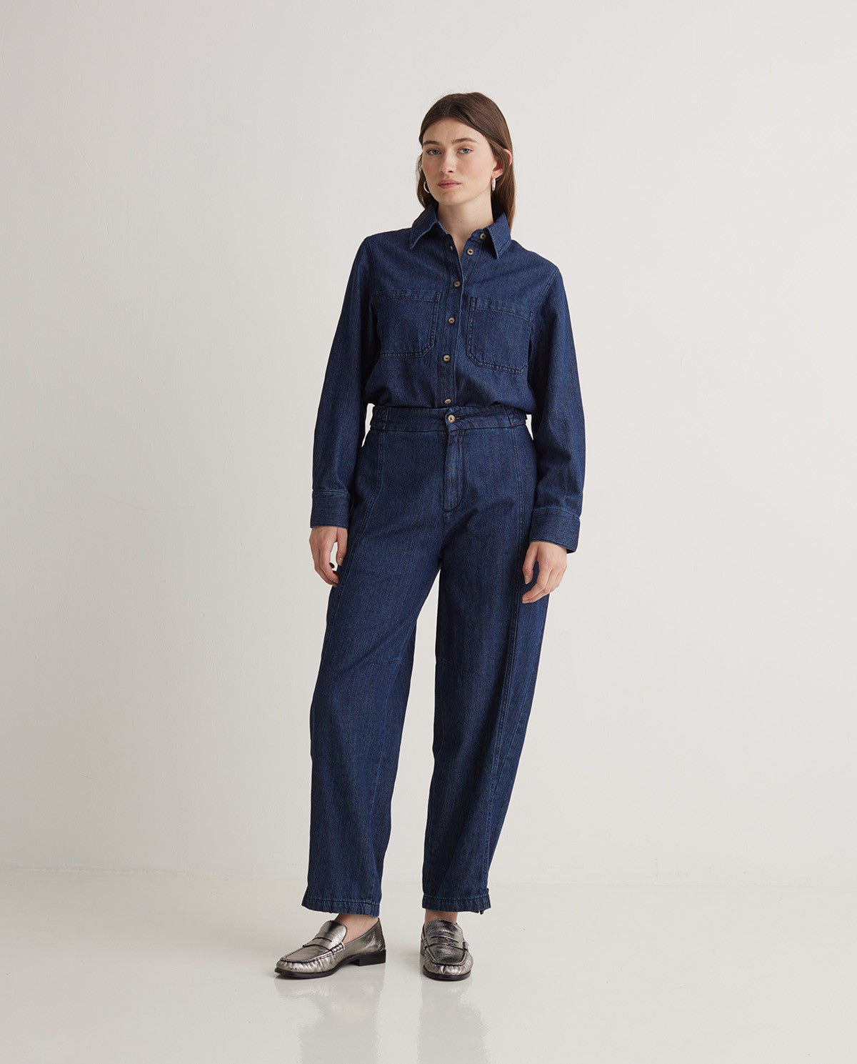 Yerse Balloon Denim Trouser Indigo