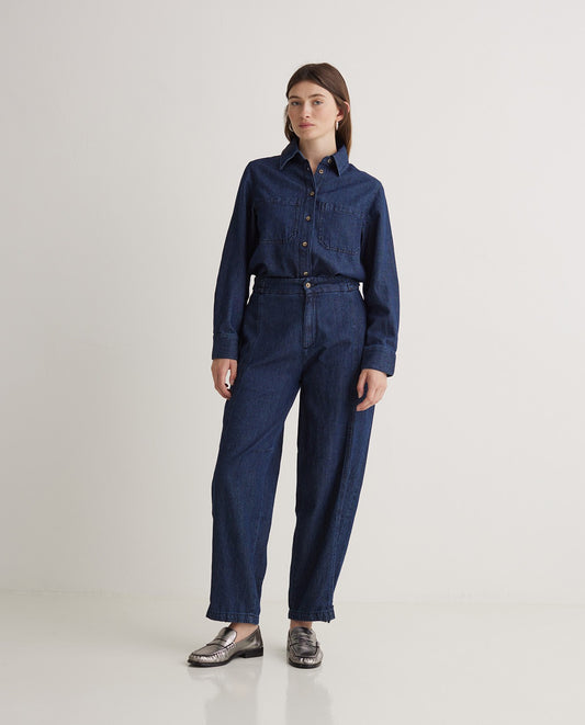 Yerse Balloon Denim Trouser Indigo
