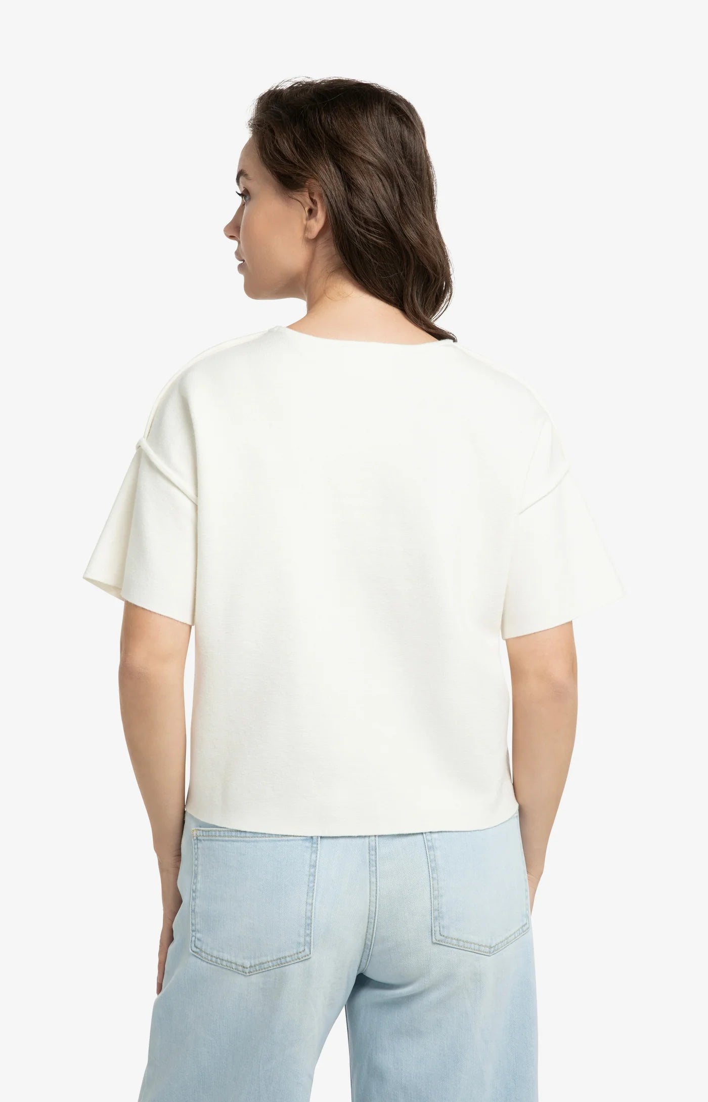 Yaya Seam Detailed Short Sleeve Sweater
