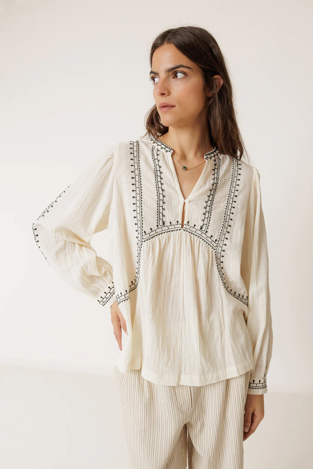 Indi & Cold Embroidered Blouse (2 colours)