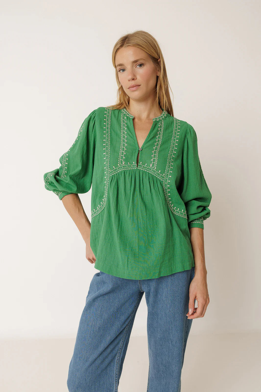 Indi & Cold Embroidered Blouse (2 colours)