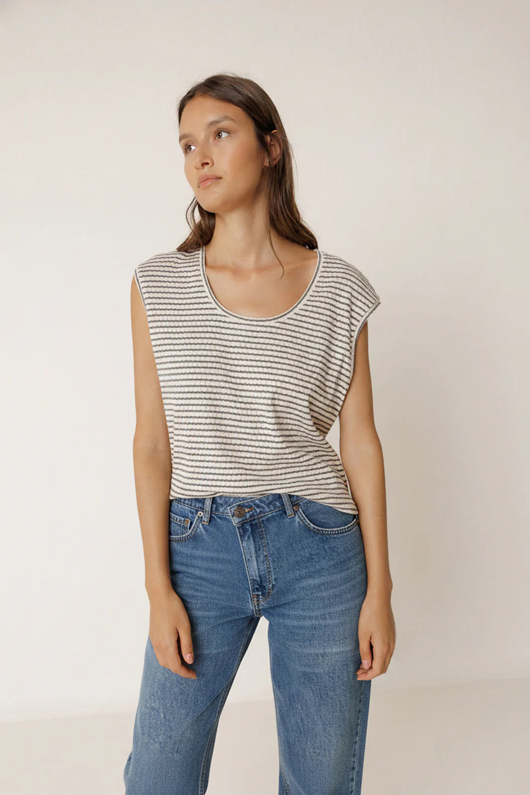 Indi & Cold Boxy Striped Tee