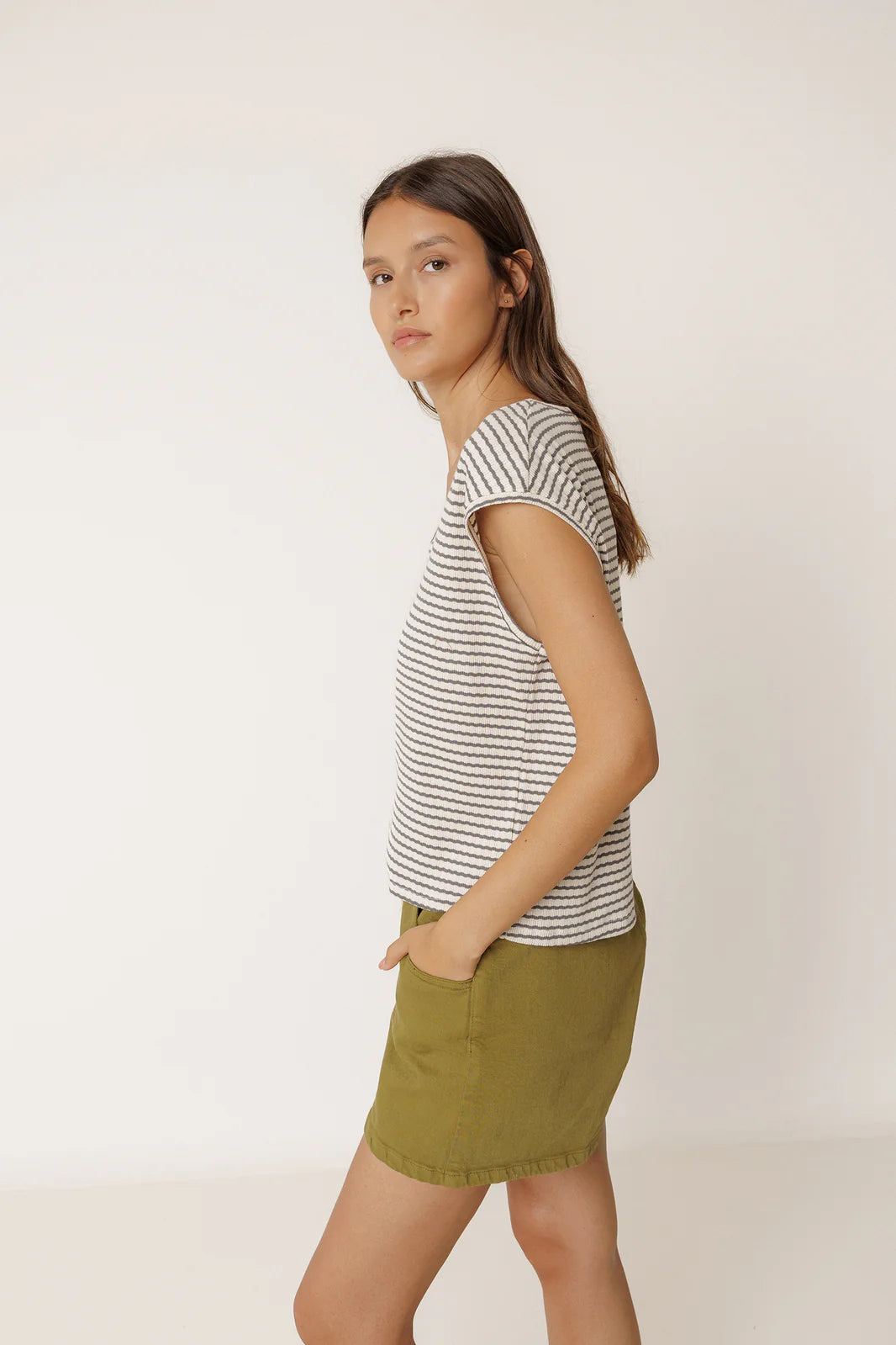 Indi & Cold Boxy Striped Tee