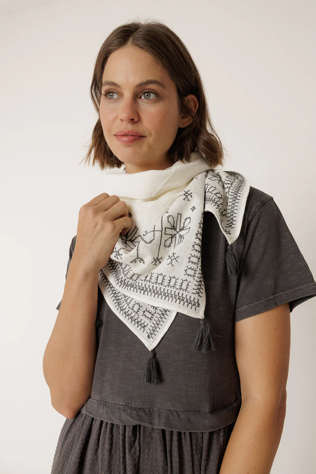 Indi & Cold Embroidered Scarf