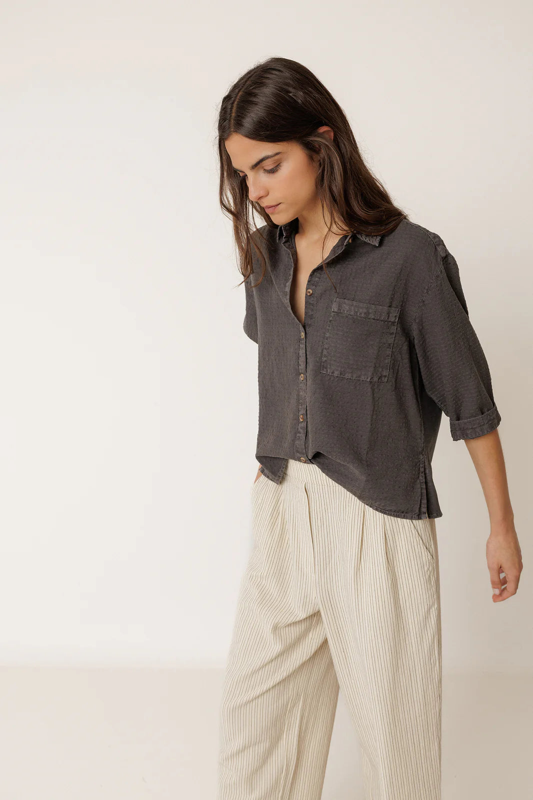 Indi & Cold Gray Button Up
